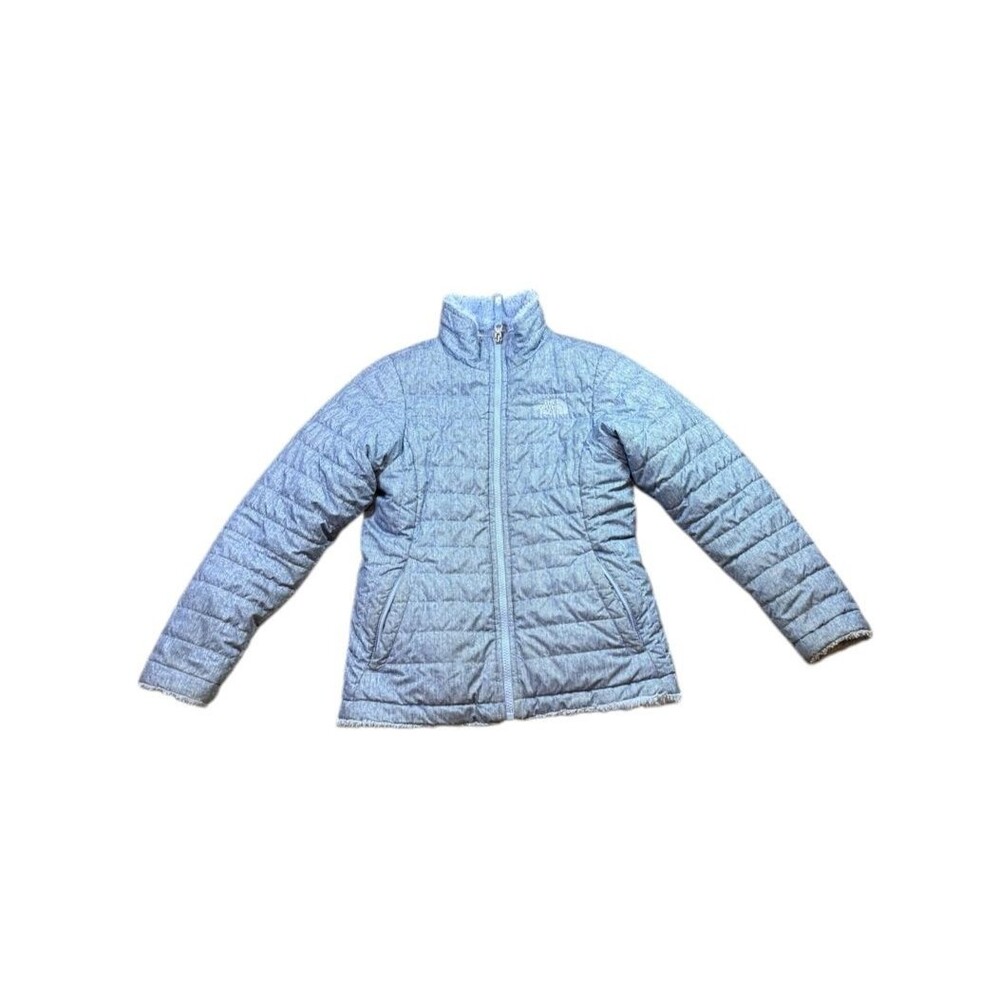 The North Face Reversible Jacket Girls Size Medium (10/12) Mossbud Swirl Puffer